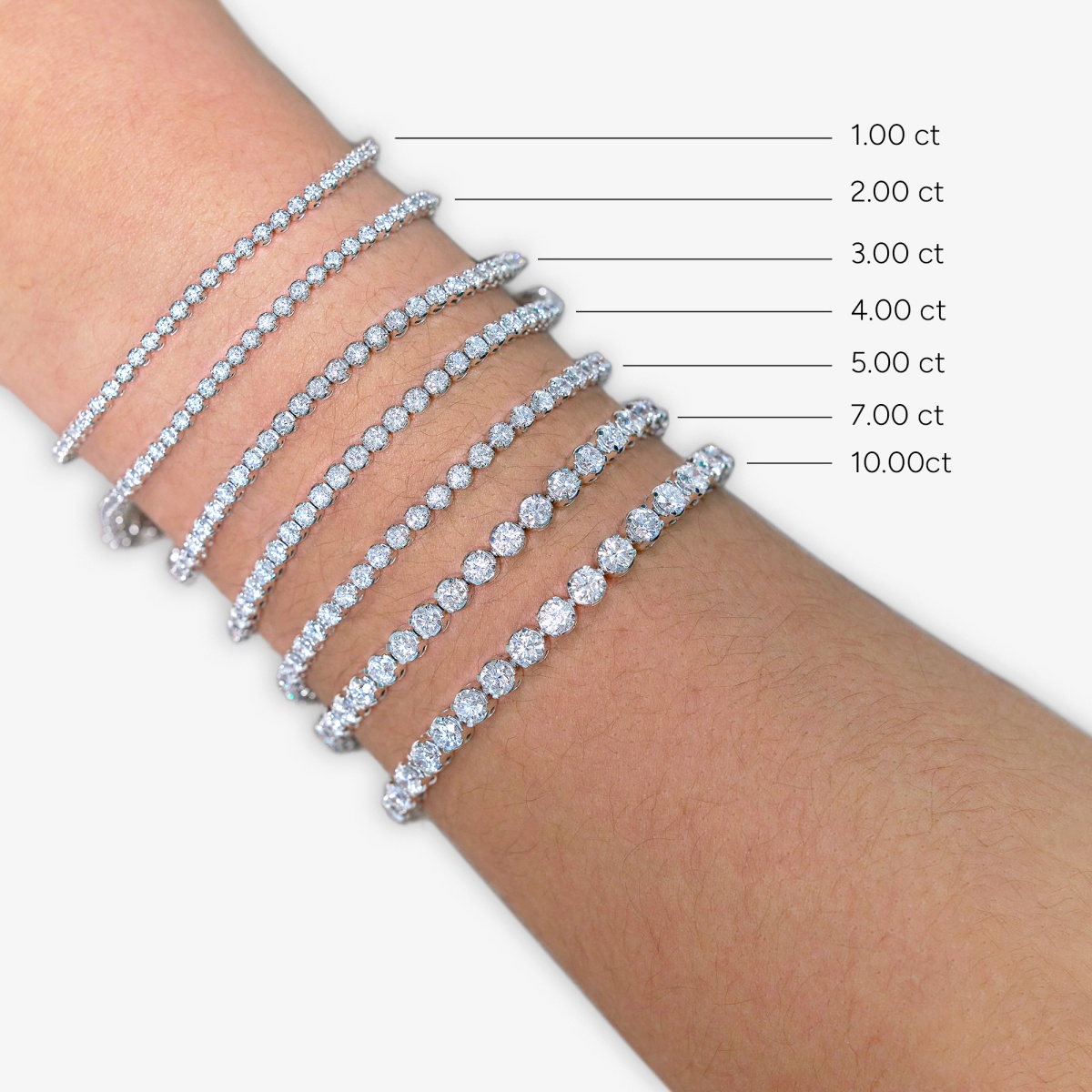 Additional Image 2 for  5 ctw Round Lab Grown Diamond Four-Prong Tennis Bracelet - 7 Inches